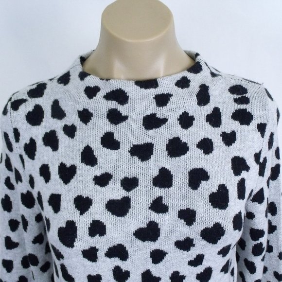 Loft Leopard Heart Wool Sweater XS - Picture 3 of 6